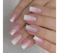 Unghie corte quadrate punte unghie finte colle sulle unghie stick sulle unghie premere sulle unghie unghie finte artificiali per donne ragazze