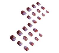 Unghie corte, Stampa sulle unghie corte,Punte per unghie di forma quadrata | Kit per unghie in gel morbido riutilizzabile per lo stile del salone a casa, include per unghie, adesivi adesivi e 24 opzio