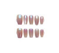 Unghie Finte 10Pcs Handmade Press On Nails French coffin Cat Eye Fake Nails with Diamond Full Cover Wearable Artificial Nail Tip(5-XS)