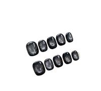 Unghie Finte 10Pcs Short Handmade Light Green Press On Nails Cat Eyes Pure Ballerina Decoration Wearable False Nails Full Cover Nail Tips Art(2-XS)