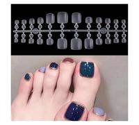 Unghie Finte 120pcs Square False Toe Nails Full Cover Natural Clear Foot Nail Art Tips Manicure Tools Unghie Finte Adesive(303-C-120PCS)