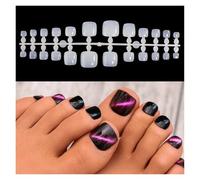 Unghie Finte 120pcs Square False Toe Nails Full Cover Natural Clear Foot Nail Art Tips Manicure Tools(301-N-120PCS)