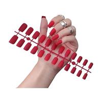 Unghie Finte 1PCS DIY Matte False Nails Square Head Frosted Press on Nail Tips Full Cover Artificial Fingernails Ballet Detachable No Glue(Color13)