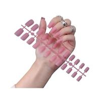 Unghie Finte 1PCS DIY Matte False Nails Square Head Frosted Press on Nail Tips Full Cover Artificial Fingernails Ballet Detachable No Glue(Color17)