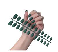 Unghie Finte 1PCS DIY Matte False Nails Square Head Frosted Press on Nail Tips Full Cover Artificial Fingernails Ballet Detachable No Glue(Color32)