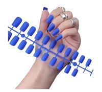 Unghie Finte 1PCS DIY Matte False Nails Square Head Frosted Press on Nail Tips Full Cover Artificial Fingernails Ballet Detachable No Glue(Color-04)
