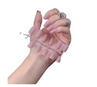 Unghie Finte 1PCS DIY Matte False Nails Square Head Frosted Press on Nail Tips Full Cover Artificial Fingernails Ballet Detachable No Glue(Color9)