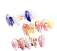 Unghie Finte 200pcs/Bag Same Size Of Oval Shape Specific Sizes False Nail Tips Full Cover Clear Prastic Nails(Color3)