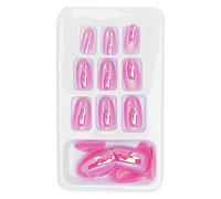 Unghie Finte, 24 Pezzi Unghie Finte Bara Lunghe Finte Glitter French Punte Artificiali Unghie Stick Unghie Finte Corte Unghie Corte Colla su Kit Unghie Finte Riutilizzabili per
