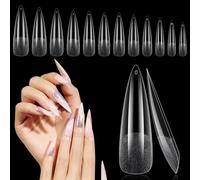 Unghie Finte 240 Pezzi Copertura Completa Lungo Stiletto 12 Misure Manicure