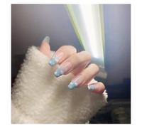 Unghie Finte 24Pcs/Box 2022 Cute and Playful Frozen Watermelon Women Girls Nail Art Fake Nails Handmade Coffin Cute Press-On Nails(X9)