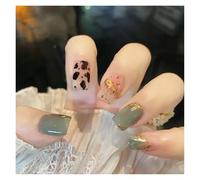 Unghie Finte 24Pcs/Box 2022 Cute and Playful Frozen Watermelon Women Girls Nail Art Fake Nails Handmade Coffin Cute Press-On Nails(R549)