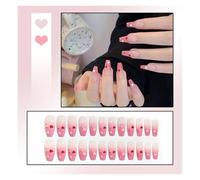 Unghie Finte 24Pcs/Box 2022 Cute and Playful Frozen Watermelon Women Girls Nail Art Fake Nails Handmade Coffin Cute Press-On Nails(Y22d)