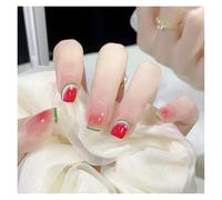 Unghie Finte 24Pcs/Box 2022 Cute and Playful Frozen Watermelon Women Girls Nail Art Fake Nails Handmade Coffin Cute Press-On Nails(6178)