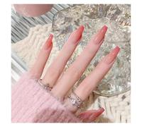 Unghie Finte 24Pcs/Box 2022 Cute and Playful Frozen Watermelon Women Girls Nail Art Fake Nails Handmade Coffin Cute Press-On Nails(Y18d)