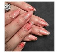 Unghie Finte 24pcs detachable cat eyes red wine false nails with glue full cover ballet square almond shiny press on fake nails tips(Color10)