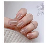 Unghie Finte 24pcs detachable cat eyes red wine false nails with glue full cover ballet square almond shiny press on fake nails tips(Color-60)