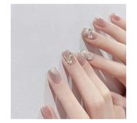 Unghie Finte 24pcs detachable cat eyes red wine false nails with glue full cover ballet square almond shiny press on fake nails tips(Color44)