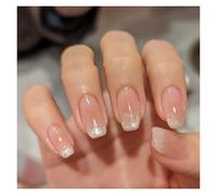 Unghie Finte 24pcs detachable cat eyes red wine false nails with glue full cover ballet square almond shiny press on fake nails tips(Color18)
