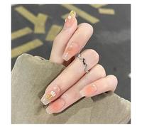 Unghie Finte 24Pcs Shiny Press on Fake Nails Dark Pink Square Short Gel Cover False Fingernails Manicure Art Tips for Women and Girl(Color29)