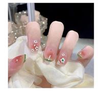 Unghie Finte 24Pcs Shiny Press on Fake Nails Dark Pink Square Short Gel Cover False Fingernails Manicure Art Tips for Women and Girl(Color20)