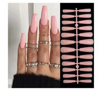 Unghie Finte 24pcs Short Round False Nails French Blue Sparkling Pearl White Wavy Love Heart Full Cover Detachable Press On Nail Tips(Color36)