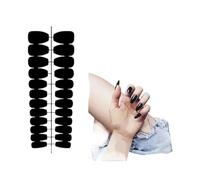 Unghie Finte 24Pcs Solid Color Wine Red Design Fake Nail Short Square Press on False Nails Simple Detachable Finished Full Cover Nail Tips(Color10)