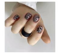 Unghie Finte 24pcs Square False Nails White Simple French Floral Design Fake Nials Full Cover Press on Nails DIY Detachable Nail Tips(Color4)
