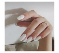 Unghie Finte 24PcsSet Press On Nail Art Full Cover Artificial Fake Nails Patch Finished Solid Color Girl Wearing Reusable False Nails Unghie Finte Adesive(Color9)