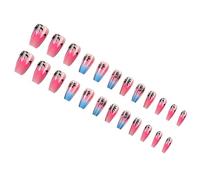 Unghie finte a pressione, 24 pezzi, motivo albero di cocco, copertura completa, in acrilico, a lunga durata, facili da applicare, per feste, vacanze, matrimoni, per nail art estiva, effetto gel