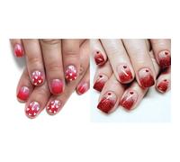 Unghie finte a pressione per San Valentino, con glitter e cuore, 48 pezzi, copertura completa, scintillanti, perfette per regali di San Valentino, addio al nubilato,