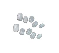 Unghie Finte Cat-Eye Fake Nails Handmade Press on Nails Short False Nail Tips Decorated Stick on Nail Fashion Trend Fake Nails Solid Color Unghie Finte Adesive(S-001)