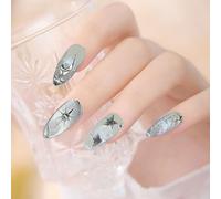 Unghie finte con occhi di gatto, design stellato glitterato, set manicure scintillante Starlight DesignFor Special Occasione leggera ABS falso nail