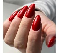 Unghie finte con punta francese colorata - Unghie finte a copertura totale for nail art da donna e ragazza(Burgundy)