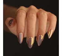 Unghie finte con punta francese, unghie testurizzate 3D colori brillanti, adesive alla moda for l'estate, feste, stile minimalista(J)