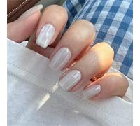 Unghie finte corte a pressione, effetto occhio di gatto, decorazione minimalista per donne e ragazze, 24 pezzi