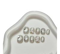 Unghie finte Corte Fatte a Mano, Fiori 3D Super Scintillanti, Adesivi for Fiori di Ghiaccio, Decorazioni for Nail Art con Manicure e Unghie finte a Mandorla(XS)