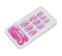 Unghie Finte Corte, Kit Unghie Finte Riutilizzabili 24 Pezzi Unghie Finte Bara Lunghe Glitter Finti Punte Artificiali Francesi Unghie Stick Unghie Corte Colla per Donne Ragazze