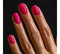 Unghie Finte Corte MouyouGlow,Ovale Squadrata Light Deep Neon Rosa Monocolore Glossy Press on Nails con Colla,Rose Pink Color Solid Fake Nails