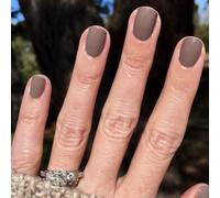 Unghie Finte Corte MouyouGlow,Squadrata Marrone Colori Autunnali Monocolore Autumn Design Press on Nails con Colla,Brown Fall Milk chocolate Colors Fake Nails