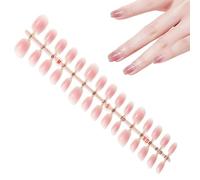 Unghie finte corte quadrate pressione, squisite e alla moda, corte e quadrate, unghie artificiali di diverse dimensioni per manicure casa, facili da attaccare e rimuovere