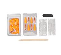 Unghie finte di Halloween Set eleganti unghie finte lunghe fai te squisite per feste di donne e ragazze 30 pezzi di materiale ABS (0070-FD06)