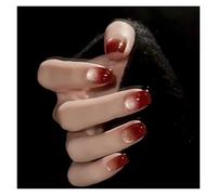 Unghie Finte Fake Nails Square Head Cat's Eye French Nail Glitter Powder Press on Nails Waterproof Faux Fingernails Christmas False Nails(Color19)