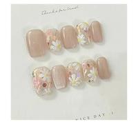 Unghie Finte Fake Nails Square Head Cat's Eye French Nail Glitter Powder Press on Nails Waterproof Faux Fingernails Christmas False Nails(Color24)
