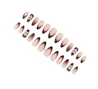 Unghie finte floreali eleganti scolpite in ABS, facili da applicare, di lunga durata, per eventi nuziali, ufficio, unghie finte in ABS