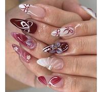 Unghie Finte Floreali Scolpite Eleganti Chiodi Tipo Stampa ABS Facile Applicazione Lunga Durata Per Unghie Artificiali Per Ufficio Eventi Nuziali