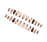 Unghie finte floreali scolpite eleganti in ABS, facili da applicare, di lunga durata, per eventi nuziali, comode da indossare, unghie artificiali