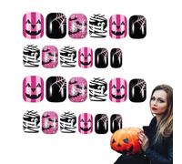Unghie finte Halloween 24 pezzi riutilizzabili punte per manicure horror