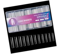 Unghie finte in ABS di lunga durata per pelli sensibili 504 pezzi lunghi artificiali per uso quotidiano a forma di tubo dell'acqua di dimensioni multiple Design del tubo dell'acqua falso