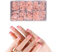 Unghie finte in acrilico, quadrate, mandorle, tacchi a spillo, 600 pezzi, unghie artificiali complete con custodia